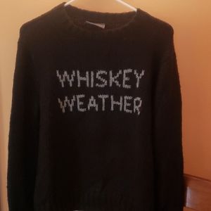 Whiskey Weather Sweater,  Wooden Ships.  Size xs-s.  Black, with gray lettering.
